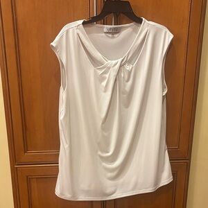 Kasper White Sleeveless Blouse